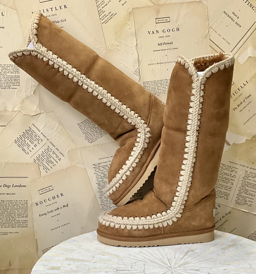 Free People MOU Bergy Высокие Ботинки Прошитые Шерстяная Подкладка Коричневый Табак 39/8 НОВЫЕ - Изображение 2 из 4