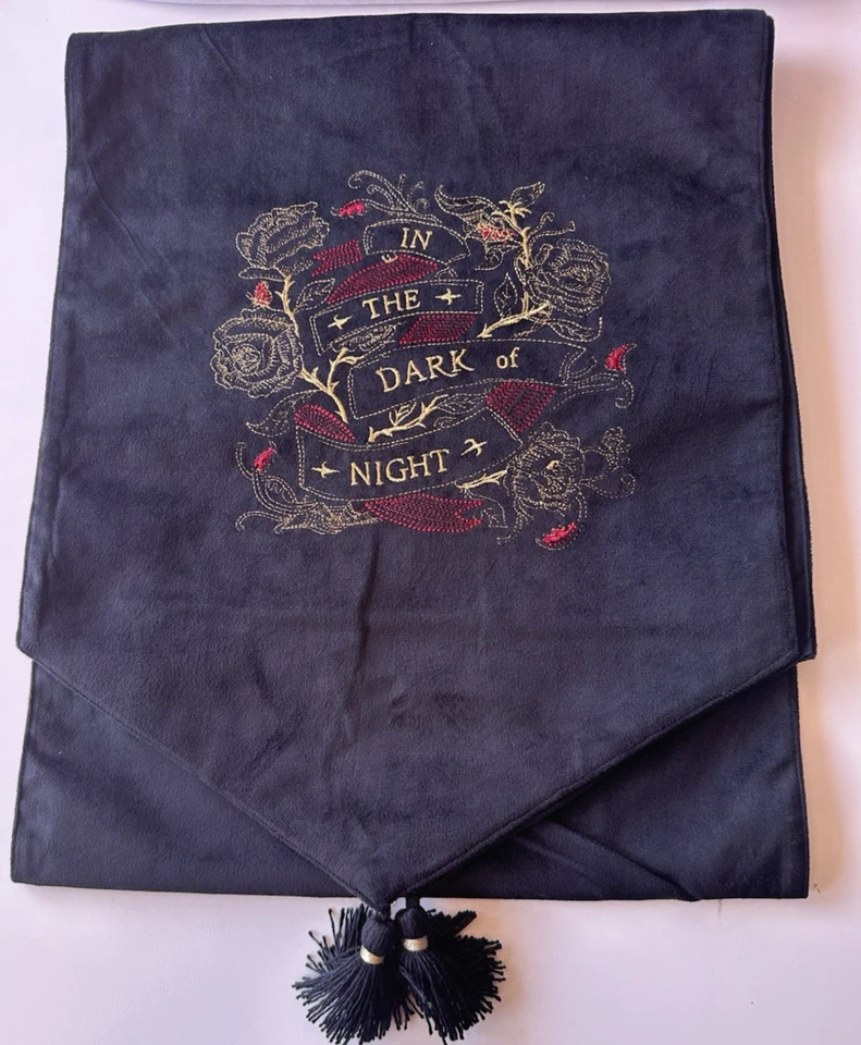 Threshold Table Runner Halloween Gothic Embroidered Black Velvet 14” X 72” 214-6 - Image 4 of 4