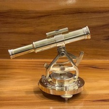 Brass Alidade Compass Telescope Vintage Style Surveyor Decor Gift Collectible