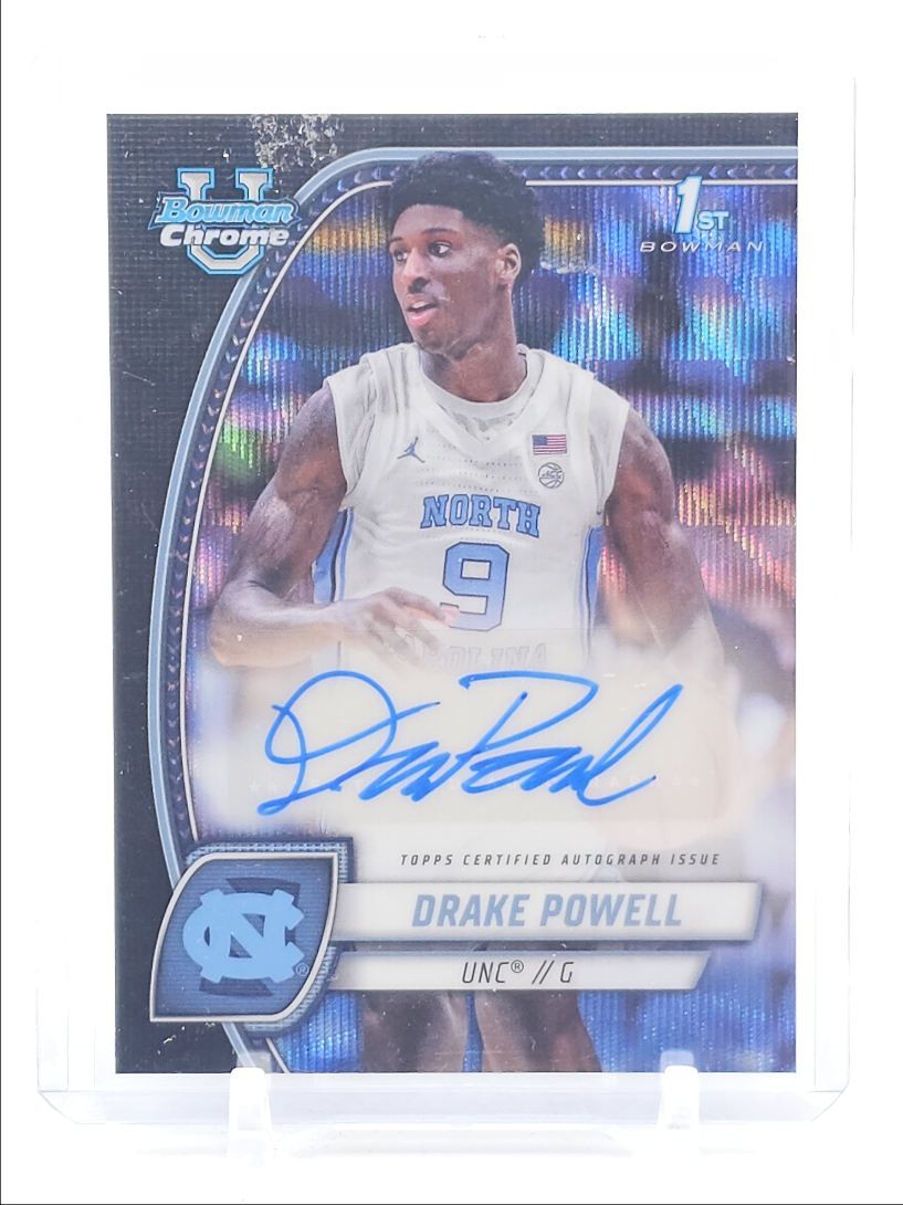 DRAKE POWELL 2024-25 BOWMAN UNIVERSITY CHROME 1ST BLACK WAVE AUTO Q7081