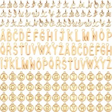 Letter Charms, 156Pcs/6 Sets Alphabet ABC Letter Charms 3 Styles