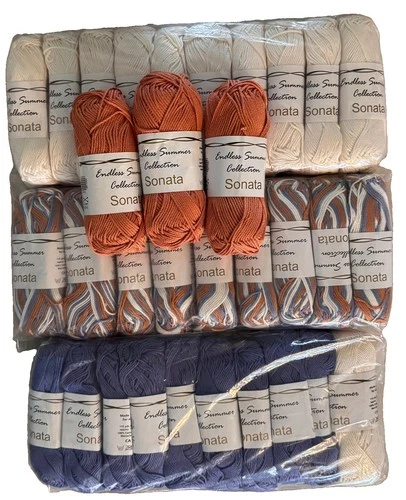 Huge Lot - Elann Endless Summer Sonata Yarn, worsted wt., mercerized cotton Disc - product listing photo