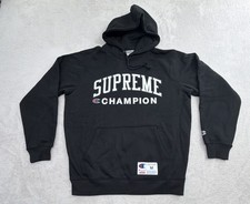 Champion Supreme Black SS17 Black Hooded Pull Over Sweatshirt Men  s Size Medium