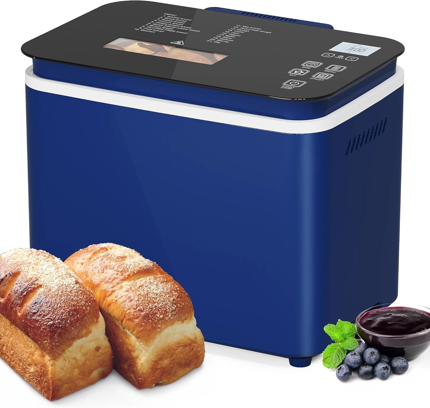 21-in-1 Programmable Bread Machine 2.2LB Break Maker W/ Nonstick Pan & Digital