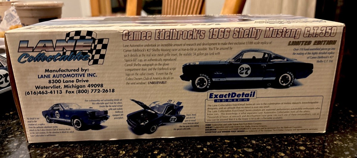 ミニカー LANE EXACT DETAIL 1966 SHELBY 1/18 EXACT DETAIL 1966 SHELBY MUSTANG G.T. 350 IN BLUE/WHITE IN