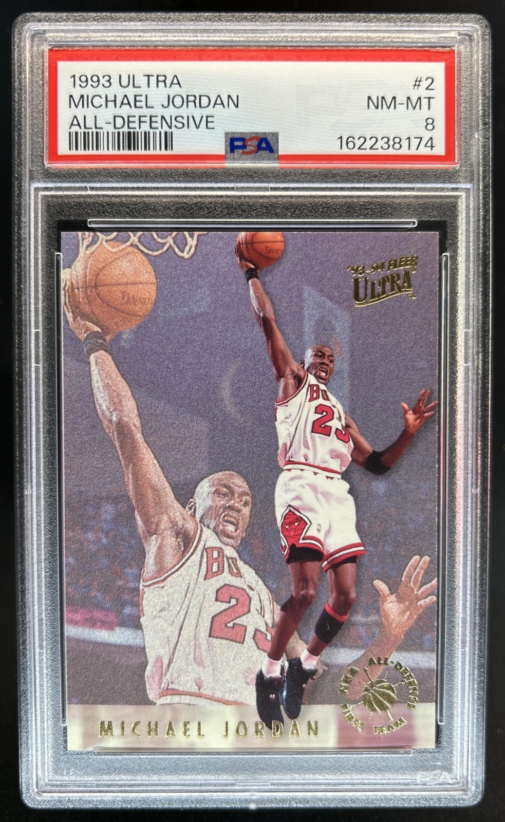 1993-94 Fleer Ultra Michael Jordan All Defensive Team #2 Bulls PSA 8 view 1