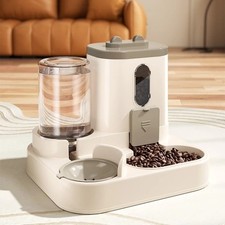 Cat Bowl Automatic Feeder with Spill Proof Design with Water Fountain Pet Food