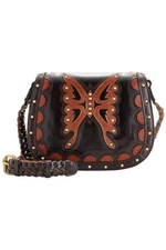 Patricia Nash Montana Collection Salerno Saddle Bag Chocolate/Tan
