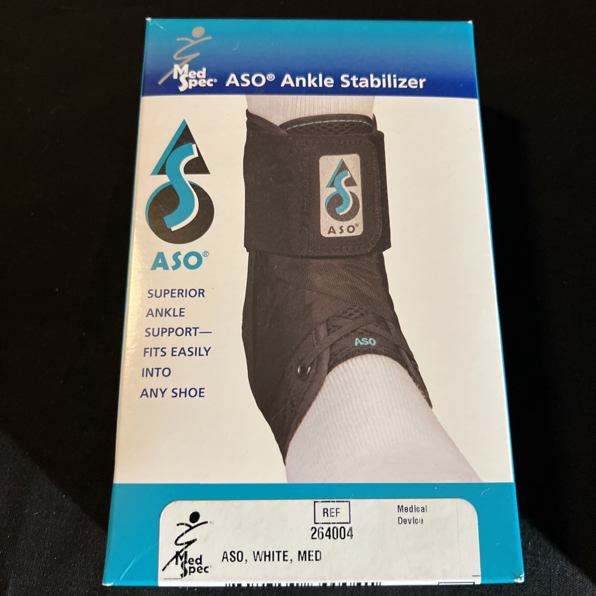 Med Spec 264004 ASO Ankle Stabilizer WHITE Size Medium M Ankle