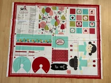Moda LIL' RED Riding Hood 20500 Fabric Panel 36" x 44"  Stacy Iest Hsu Doll/Wolf