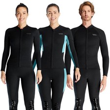 Wetsuit Top Men Women 1.5mm Neoprene Wetsuits Jacket Zip Long Sleeve Diving Suit