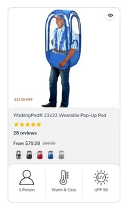 Under The Weather Walking POD, Pop-up, Portable, Lightweight In TRAVEL BAG