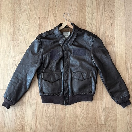 Chaqueta de Bombardero De Colección Saddlery Cooper A-2 Piel de Cabra EE. UU. Vuelo Cremallera Completa 40 R - Imagen 3 de 20