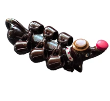 Vintage 1970s  Dachshund Dog Decanter with 6 Cups Retro Bar Set