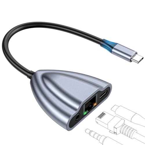 USB C to Ethernet Adapter with Charging Port, 1Gbps RJ45 to USB C Hub Etherne... - 第 1/7 張圖片