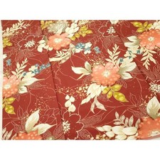 Heiwaya Silk Kimono Small Flower Pattern Gold Color Used Japan