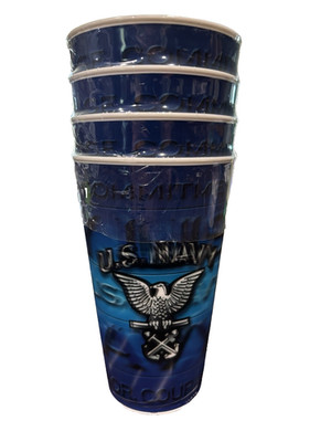 New 4-Pack US Navy Hologram Cups 3D Eagle Anchor Commitment Honor Courage