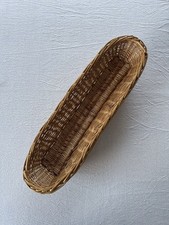 Vintage Wicker Bread Baguette Basket Long Narrow Farmhouse French Country Table