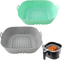 2 StüCk Silikonform FüR HeißLuftfritteuse Air Fryer Liners Silikon Pot Liners Ba