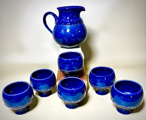 Vintage Bjørn Wiinblad for Rosenthal Brotzeit Series Pitcher & 5 Mug - Picture 2 of 7