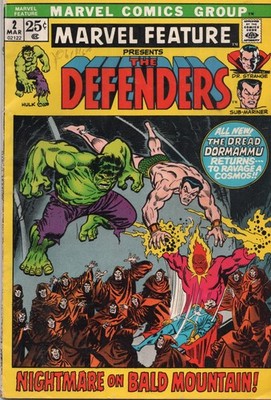 Marvel Feature #2 The Defenders GD-VG.  Free Shipping