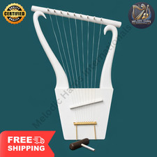 10 String King David Lyre Harp  Handcrafted with Solid Rosewood with Bag  Key