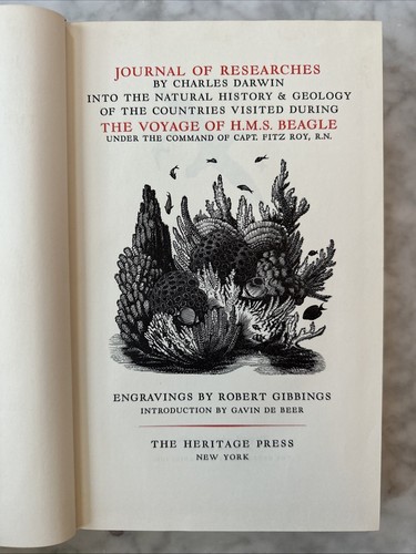 "The Voyage of HMS Beagle" Charles Darwin 1957 Heritage Press w/ Slipcase - Picture 4 of 9