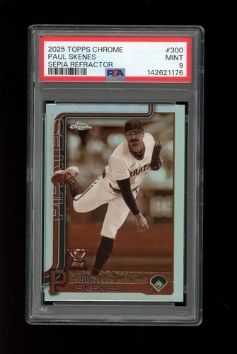 2025 Topps Chrome Paul Skenes #300 Sepia Refractor PSA 9 Mint