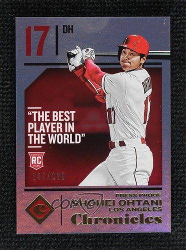 2018 Panini Chronicles Press Proof 207/299 Shohei Ohtani #30 Rookie RC 1j2