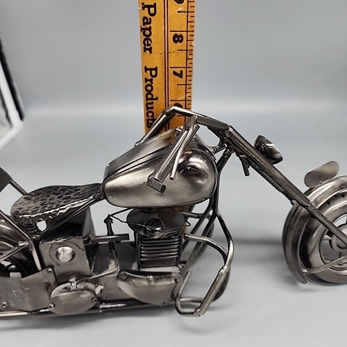 Motorrad Metall Dekor stehende Figur Modell Spielzeug Kunst geformt 15x6" - Bild 6 von 7