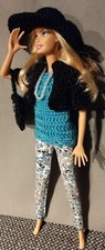 Barbie Kleidung - Leggins,Pulli,Jacke,Hut,Kette.. .. Handarbeit - ohne Puppe