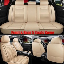 Car Seat Covers 5 Seats Pu Leather Full Set Beige For Bmw X1 X2 X3 X3m X4 X5 X6