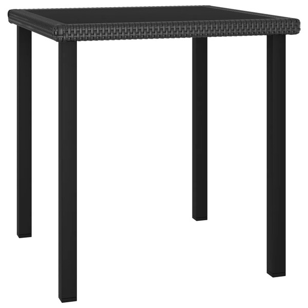 Garten Esstisch Quadratisch Aus Poly Rattan Schwarz 70X70X73 Cm-image