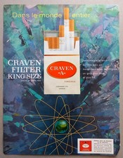 1967 CRAVEN  A  Cigarettes Print Ad Air France Revue Magazine French Vintage