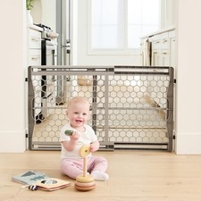 Puerta De Seguridad Ajustable Para Bebes Con Montaje De Presion Plastico