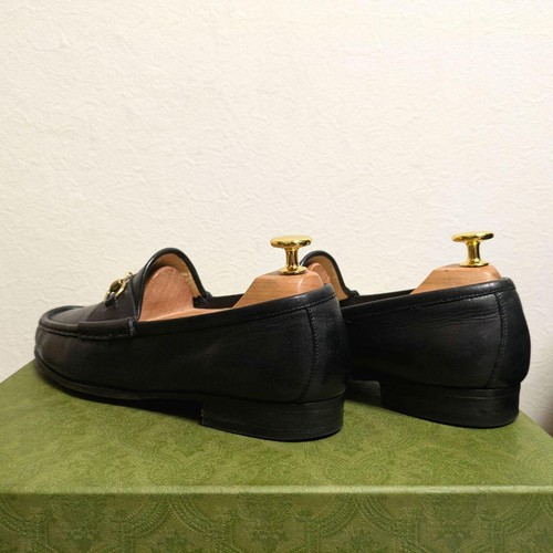 Auténticos Mocasines GUCCI Horsebit UK4.5 EU 37.5 US7.5 Cuero Genuino Negro Logo Mujeres - Imagen 7 de 24