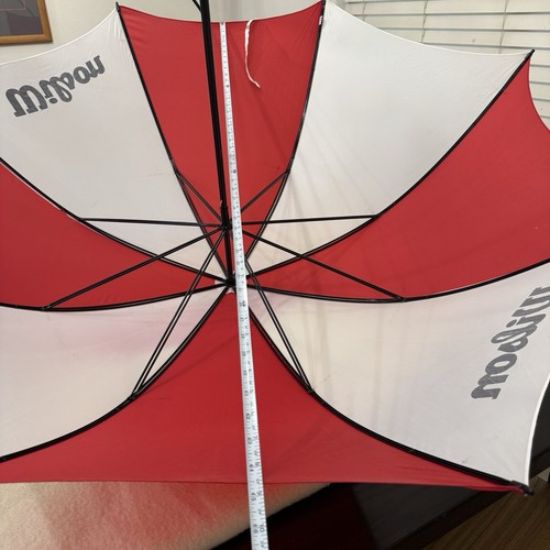 Vintage Wilson Tour Size Golf Umbrella Fiberglass 51" single Canopy Red White XL - Picture 7 of 11