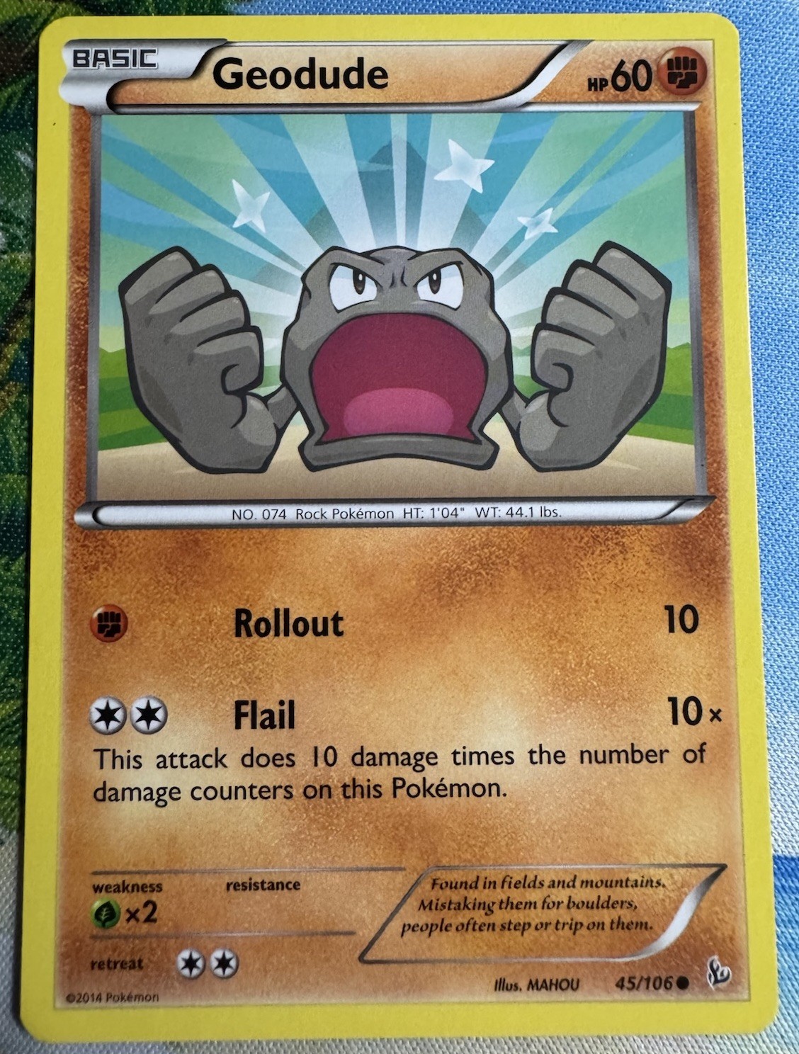 Geodude 45/106 Common Flashfire Pokemon Lightly Played