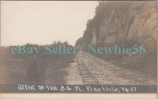 Peru NE - DOWN B&M RAILROAD TRACK - RPPC Postcard nr Nebraska City