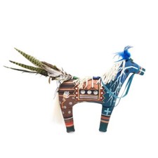 Peter Ray James Navajo Thunder Horse Spiritual Fabric Art Soft Sculpture 2019