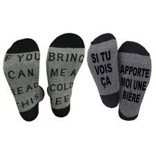 Funny Saying Crew Socks If You Can Read This Bring Me Beer Letters Hosiery Gifts