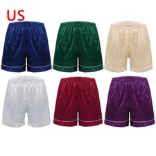 US Men Pajama Shorts Elastic Waistband Silky Bottoms Loose Silky Satin Underwear