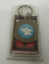 Guardian Angel Keyring Key Chain Ring Metal Gold Metal Made In USA VINTAGE