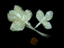 12 Vintage Velvet 3 Leaf Rose Leaves Made in Japan