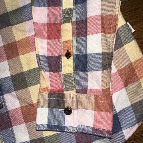 LL BEAN Women's XS Petite Checkered Long-Sleeve Button-Up Flannel Shirt Stretch - Picture 5 of 7