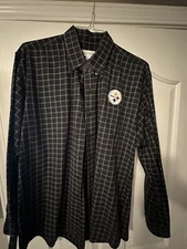 Cutter Buck Pittsburgh Steelers Shirt LARGE Pocket Logo Embroidered Long Sleeve