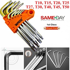 9pcs Set Metric Allen Key Hex Keys Alan Allan Wrench Steel Tools T10-T50