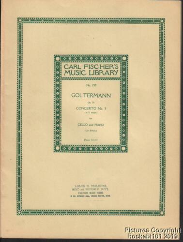 1915 Goltermann op.76 Concerto n°5 (en ré mineur) musique pour violoncelle et piano - Photo 1/2