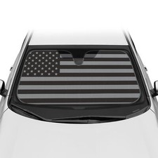 Carxs Sun Shade Black Flag Front Window Windshield Sunshade Cover Auto Truck Suv