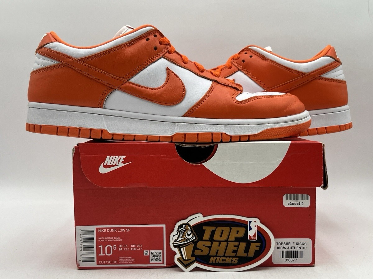 Nike Dunk Low Syracuse 2022 Size 10.5 Used Rare Authentic Orange